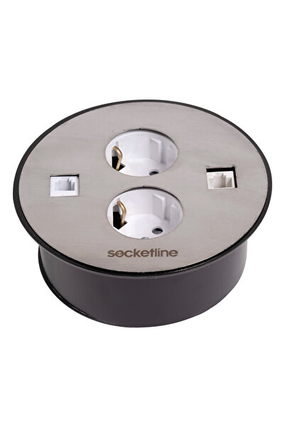 Socketline Sirius Serisi Yuvarlak Masa Prizi 6 Modül