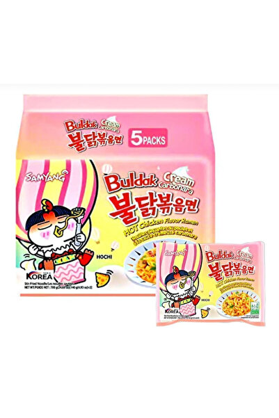 samyang buldak Cream Carbonara Hot Chicken 5’li Helal Damgalı Hazır Noodle (c...