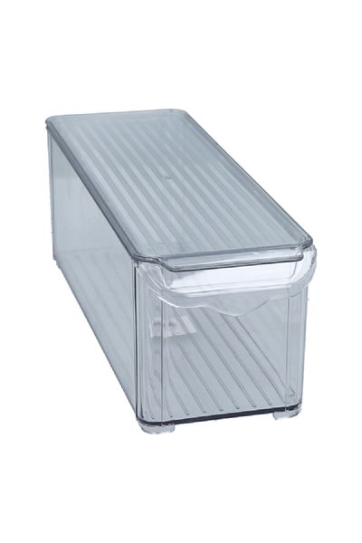 Felli Stackable Easy to Clean High Quality Plastic Refrigerator Organizer with Cover Clear