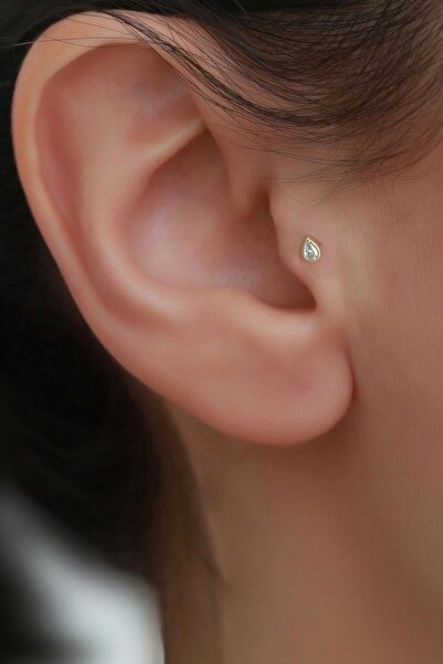 Bayar Gold 14 Ayar Altın Damla TaşTragus Piercing