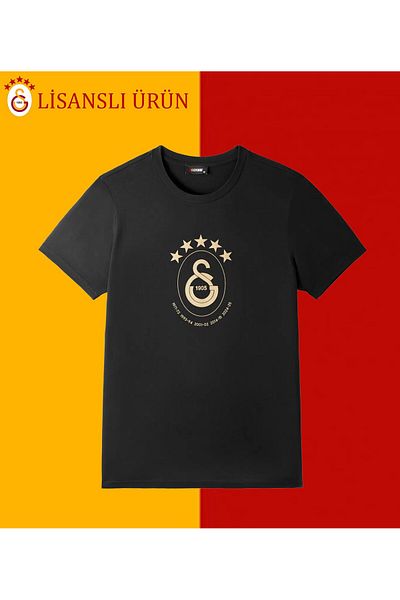 Galatasaray Licensed 5 Star Black Championship T-Shirt
