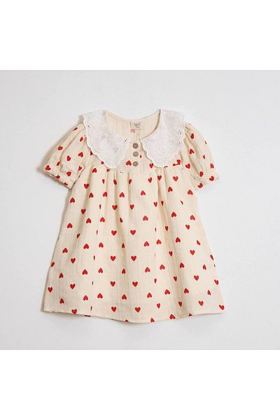 maykids Heart and Collar Detail Dress