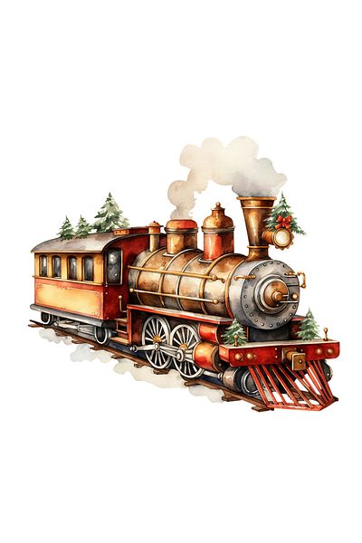 INOVATIX Set of 8 pieces, Alan Vintage Locomotive Sticker, INOVATIX®. 6 cm