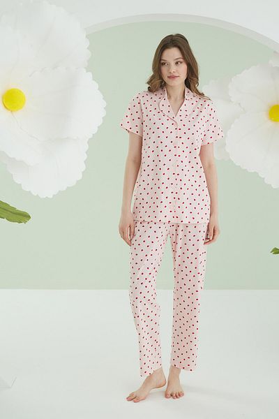 NBB Pink Berry Front Button Pajama Set