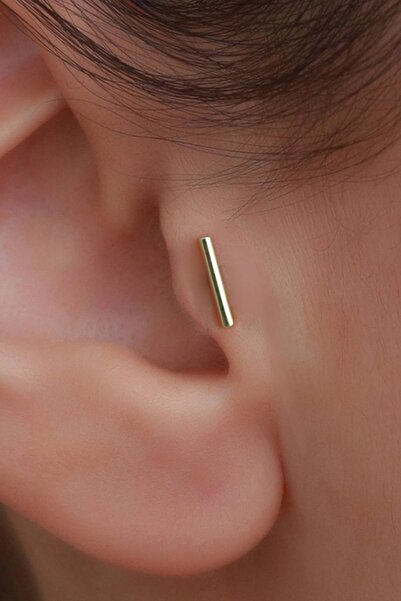 Bayar Gold 14 Ayar Altın Çizgi Tragus Piercing