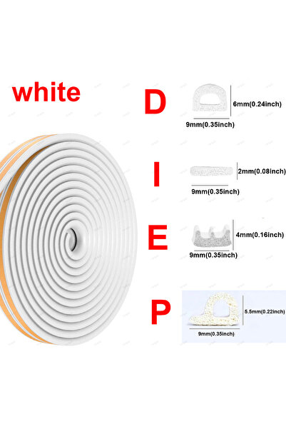 Choice9 شريط مانع للتسرب للنوافذ بطول 10 أمتار (32.8 قدم) وقطر 9 مم (2 مم) با...