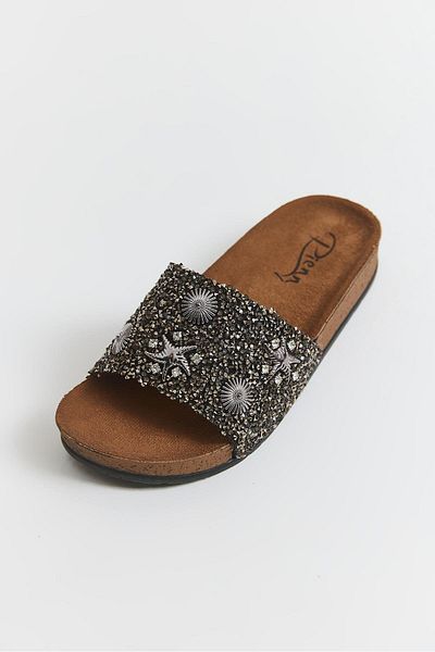 Raneel Kazançlı Alışveriş Jellyfish Figured Stone Women's Slippers Black
