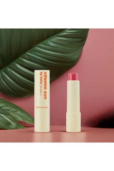 The Face Shop Vitamin Sun Lip Balm ||- 02 Pink || To moisturize and nourish the lips
