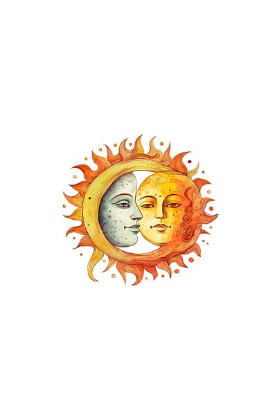 INOVATIX Set of 8 pieces, Sticker Moon and Sun Harmony, INOVATIX®. 6 cm