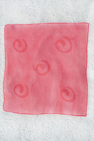 Defne&Apollon İpekçilik 100% Pure Silk Hand Painting Square Scarf - 55 X 55 Design - Red