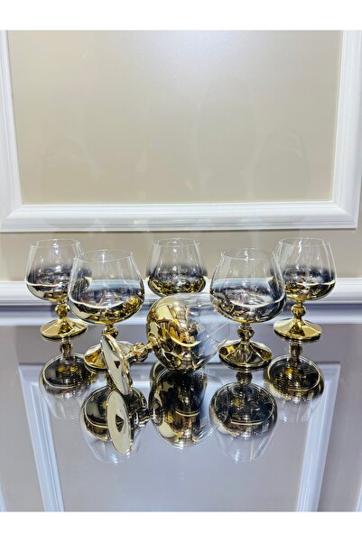 EVRA Bohemia Kristal Titanyum Gold Kahve Yanı Su Bardağı 250cc