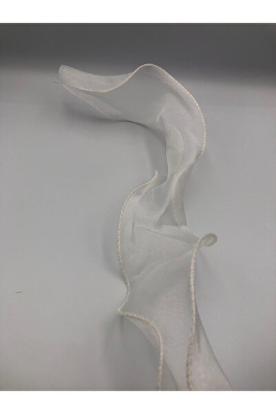 DUCK HOBY Fırfırlı Tül Organze Kurdele 2 Mt (7cm x 2mt), Çiçek Malzemesi, Gelin Buketi, Bohça Misinalı Fırfır