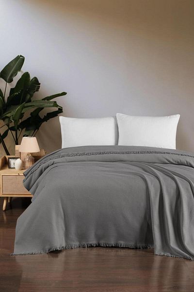 Stylish Home BLANKET FOR 1 PERSON - DARK GREY