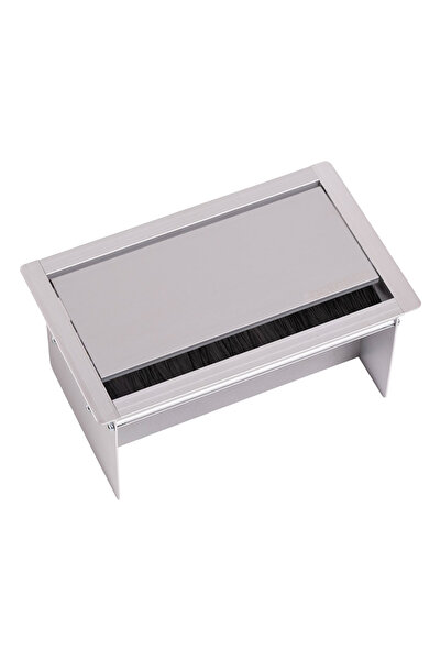 Socketline Vega Serisi Bas-Aç Kapaklı Masa Üstü Priz Sistemi Eloksal