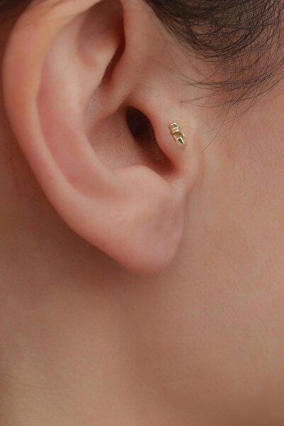 Bayar Gold 14 Ayar Altın Taşsız Denizci Tragus Piercing