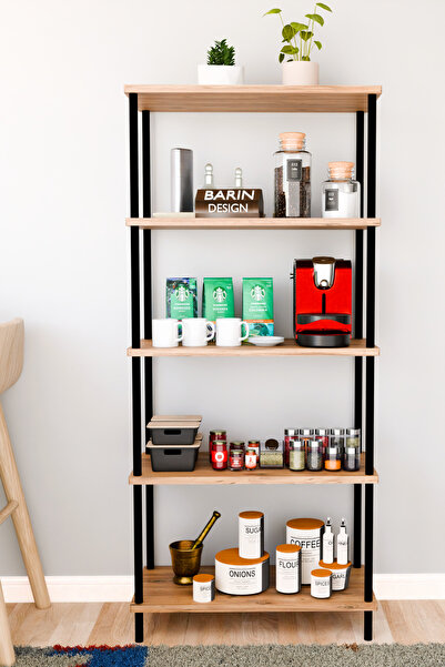 BARIN DESIGN 5 Raflı Çevir Kur Çok Amaçlı Raf Mutfak, Kiler, Ofis, Depo Kulla...