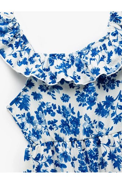 Koton Kids Girls Ruffle Detail Off Shoulder Sleeveless Floral Dress