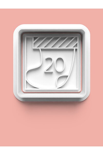 AKTASTORE قالب كوكيز على شكل رقم 20 وقالب عجينة السكر - عشرون رقمًا