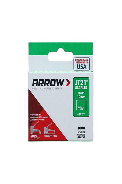ARROW 1000-Piece For JT21 and JT27 Thin Wire Staples Silver 10mm