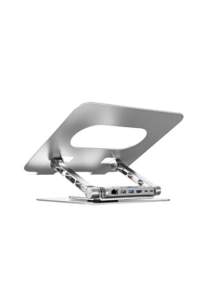Unitek Suport pentru notebook 360 Derece Döner 5 în 1 metalic (ETHERNET, 2XUS...