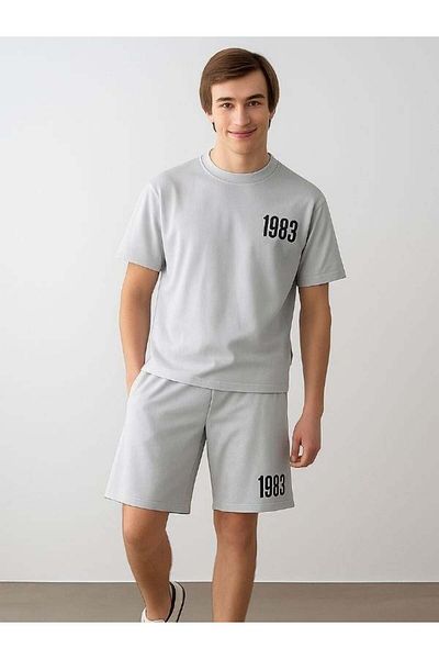 Zekids Boy's 1983 Written Cotton Oversize T-Shirt Shorts Set