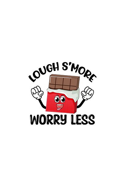 INOVATIX Set of 8 pieces, Sticker Lough s more Worry less, INOVATIX®. 6 cm