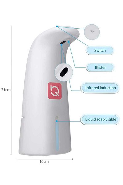 Generic Automatic Soap Dispenser Touchless Smart Foaming Sensor for Hand Wash & Dishwashing Battery-Operated