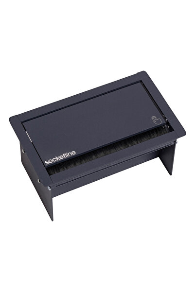 Socketline Vega Serisi Bas-Aç Kapaklı Masa Üstü Priz Sistemi Antrasit