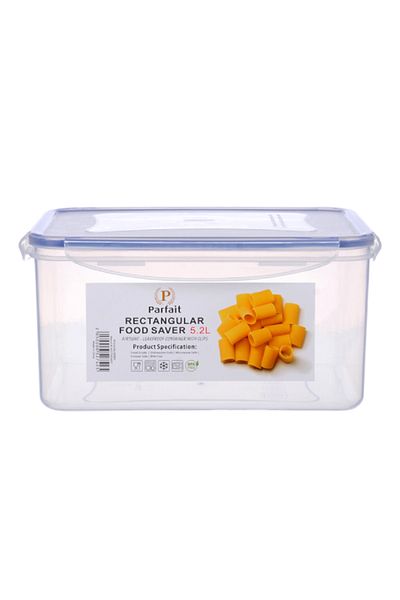 Parfait Rectangular Airtight Leak-Proof Food Container Clear and Blue 5.2 Liter