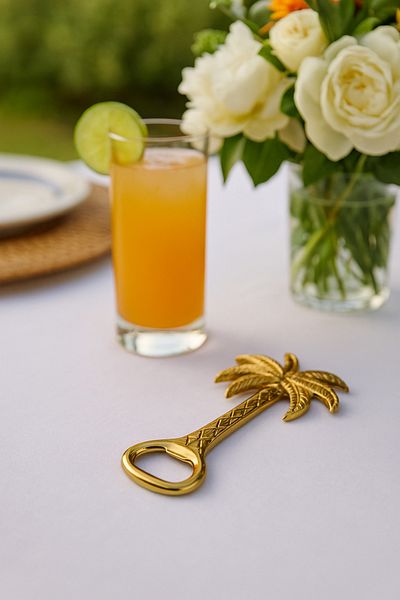 Arma House Palm Metal Bottle Opener – Retro Tropical Design |   Gold Colored Decorative Opener