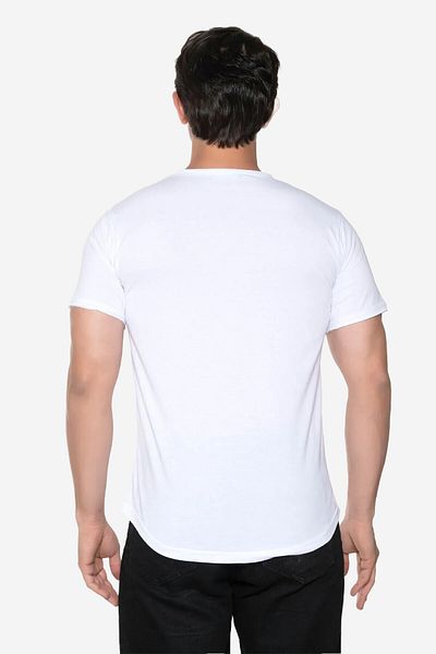 NBB White Men's Crew Neck Basic T-Shirt