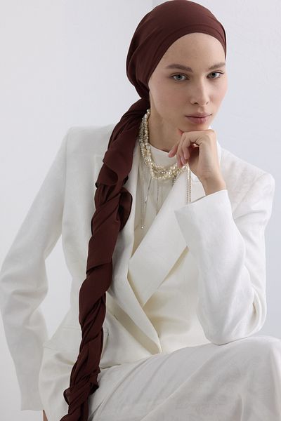 FENZA SCARF Paris Silk Chocolate Brown Color Cotton Shawl