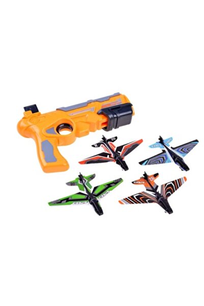 HOZRO HOZRO Toy Gun, Airplane Launcher, with 4 Cardboard Airplanes for Kids, ATS System, Yellow