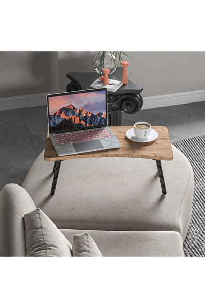 alpaevmobilya حامل كمبيوتر محمول قابل للطي فوق السرير والكرسي - طاولة عملية للإفطار والعمل