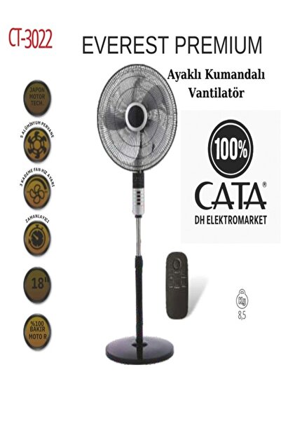 Cata 70W Kumandalı Ayaklı Vantilatör CT 3022