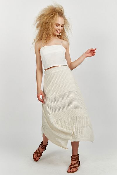 Hopoi Women's Lace Lined Midi Skirt