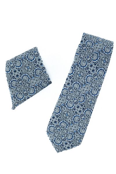 Oppland Men's Tie Classic Handkerchief Stylish Stain Resistant Viero Patterned Slim Matching Wide Design