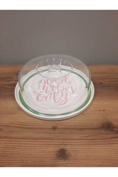 Keramika Ceramic Cake Jar 2 Pieces Plate and Jar