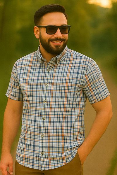 Kevser Fly Wear Plaid Pocket Dad Shirt