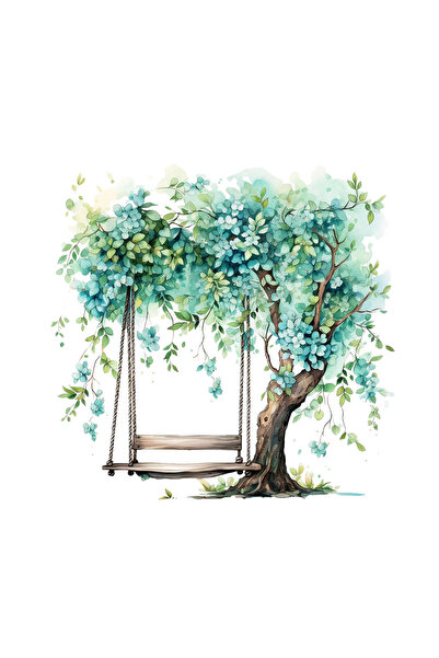 INOVATIX Set de 8 piese, Autocolant Leagănul în copacul albastru, INOVATIX®. ...