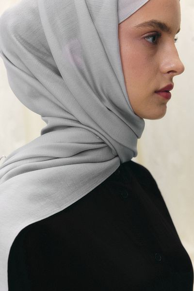 FENZA SCARF PARIS SILK ΣΚΟΥΡΟ ΓΚΡΙ ΧΡΩΜΑ ΒΑΜΒΑΚΙ ΣΑΛΙ