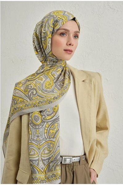Armine Gray Pure Ethnic Pattern Shawl-2 11 a