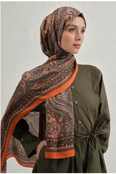 Armine Πορτοκαλί Pure Ethnic Pattern Shawl-3 18