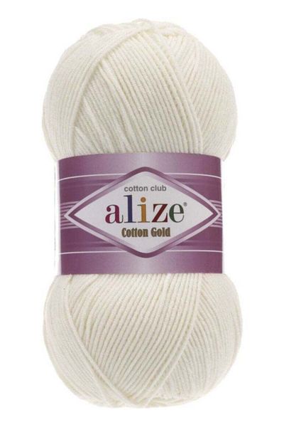 Alize Gold Cotton Hand Knitting Thread, 3 Count - 62 - Light Cream