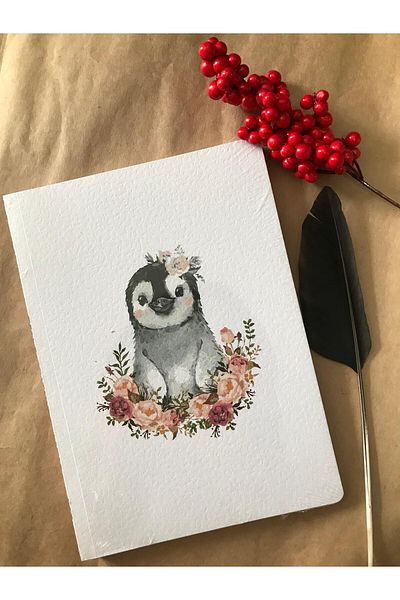 Adalinhome Blocnotes de școală cu dungi Atakids Lizy Animal Figured (21×15 cm, 80 de coli)