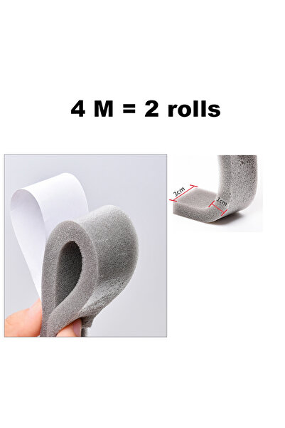 Choice شريط لاصق من إسفنج البولي يوريثان بطول 4 أمتار وعرض 1 × 3 سم، شريط عازل للصوت ومضاد للتصادم ومانع للطقس