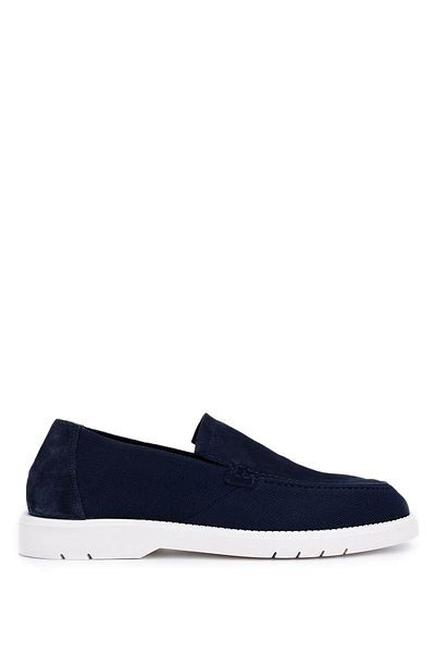 Tamer Tanca Men's Genuine Leather Navy Blue Casual Shoes