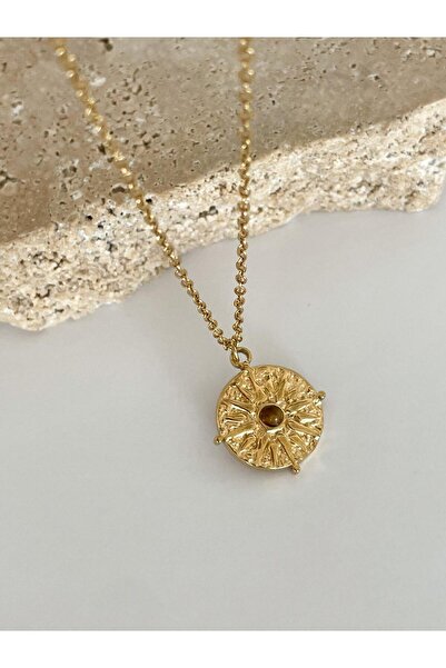 I VENÜS Accessories Bohem Model Taş Detaylı Çelik Kolye