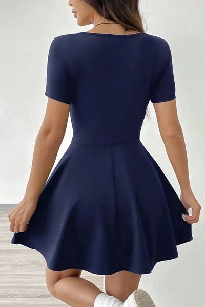 peelter Rochie de vară pentru femei cu decolteu în U și pantaloni scurți