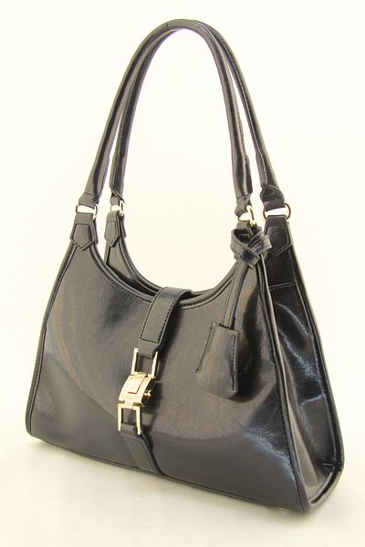 HNB Women's Black Medium Baguette Bag
